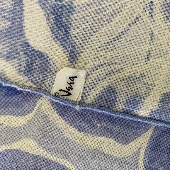 Vintage VERA NEUMANN Napkins Blue White Floral Cotton Graphic Set of 6 Summer - Picture 2 of 2